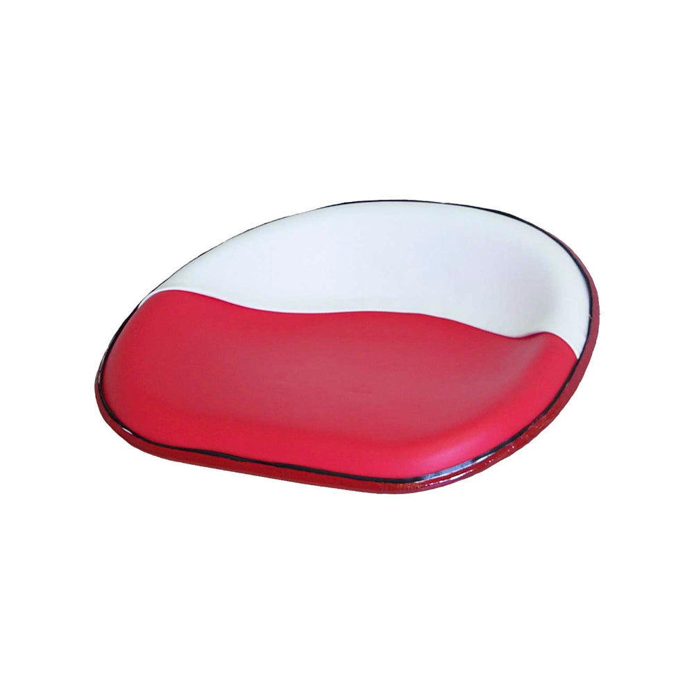 Uni Pro International Harvester HM Pan Seat | Rod Mount Pattern | Red & White Vinyl