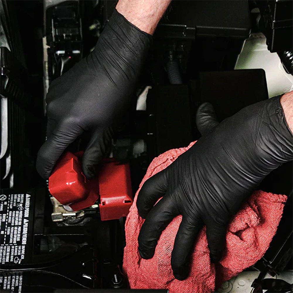 Grease Bully Nitrile Glove | Black | 6 Mil | L | Box of 100