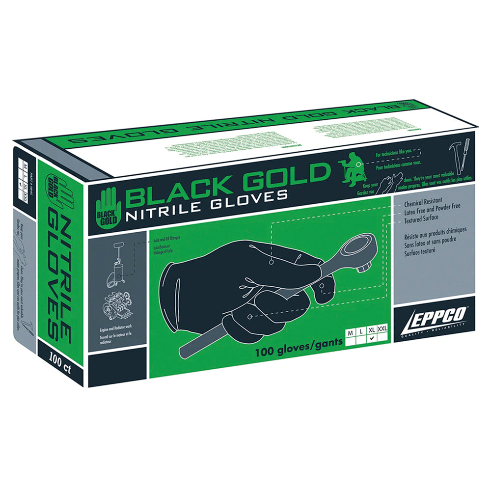 Black Gold Nitrile Glove | Black | 5 Mil | XL | Box of 100