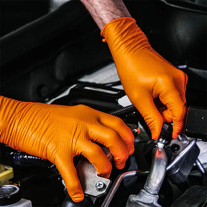 Tiger Grip Nitrile Glove | Hi-Vis Orange | 8 Mil | XL | Box of 90