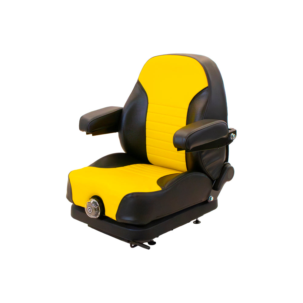 Uni Pro | Low Profile Seat and Mechanical Suspension | Armrests | Black/Yellow Vinyl | GWG311577