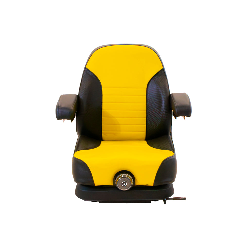 Uni Pro | Low Profile Seat and Mechanical Suspension | Armrests | Black/Yellow Vinyl | GWG311577