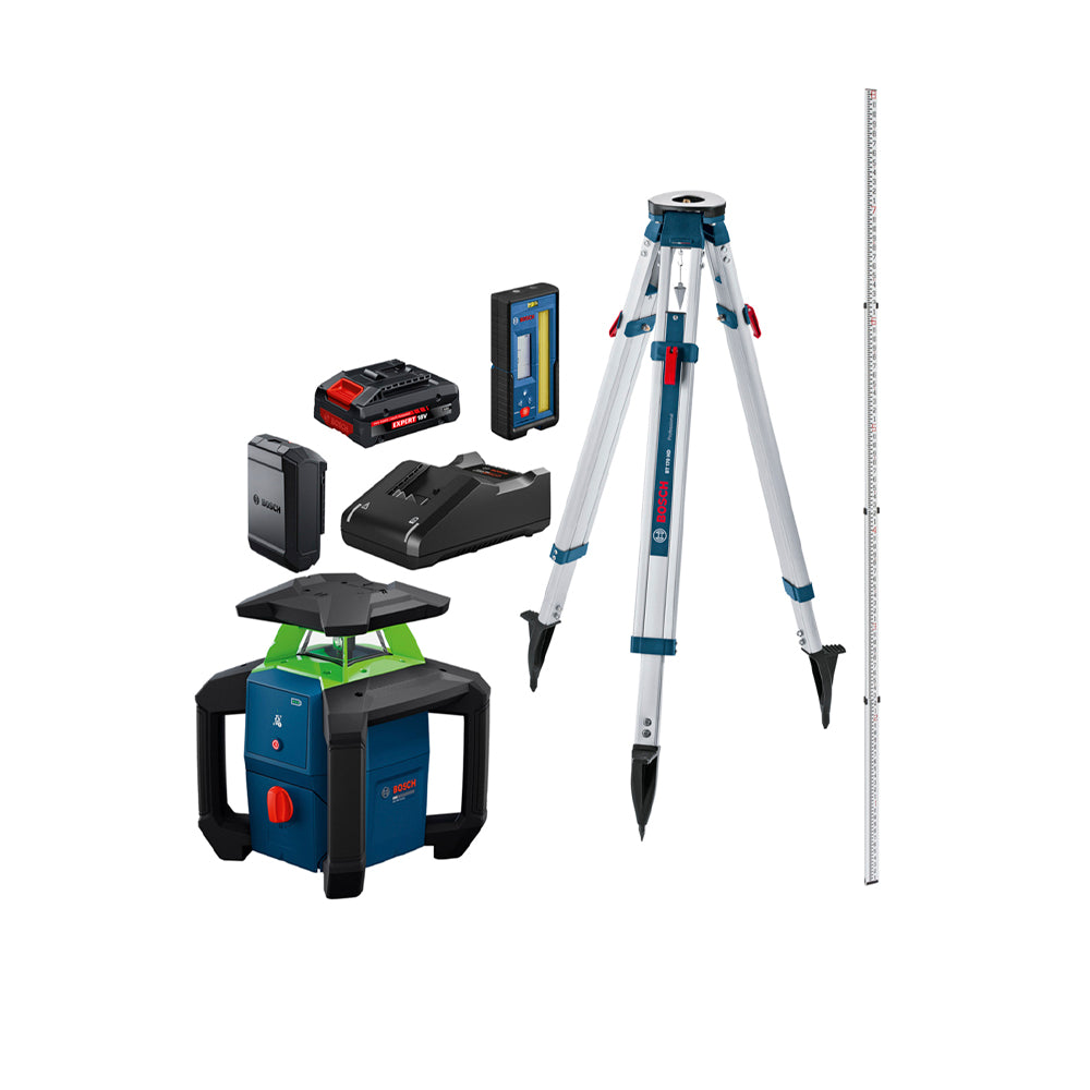 Bosch | MT Leveling Exterior | 18V Green-Beam Horizontal Rotary Laser Kit | GRL18V-31K