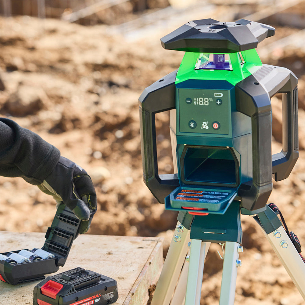 Bosch | MT Leveling Exterior | 18V Green-Beam Horizontal Rotary Laser Kit | GRL18V-31K