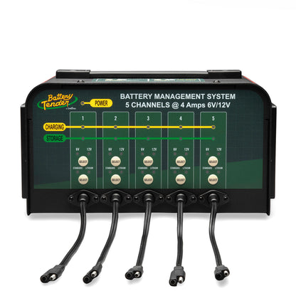 Battery Tender | 5-Bank Selectable Battery Charger | 6/12-Volt | 4A | 021-0133-DL-WH