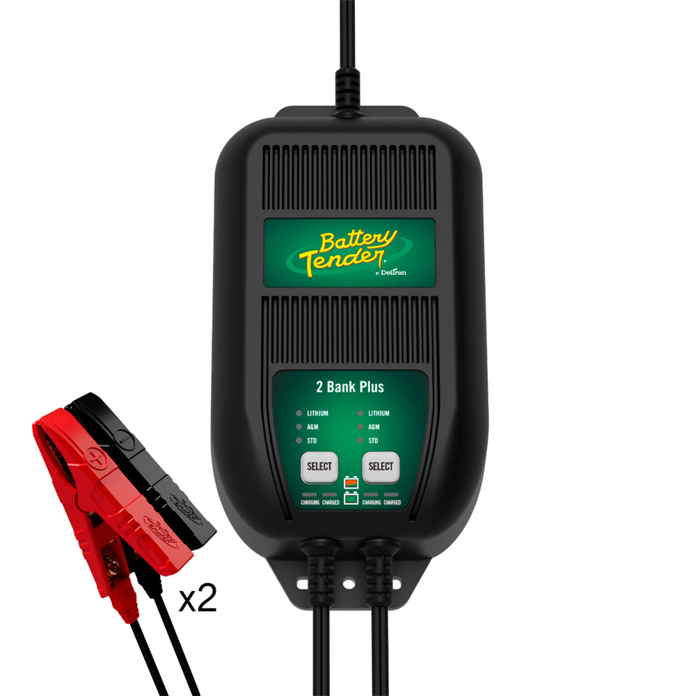 Battery Tender | 2-Bank Battery Charger | 12-Volt | 1.25A | 022-0165-DL-WH