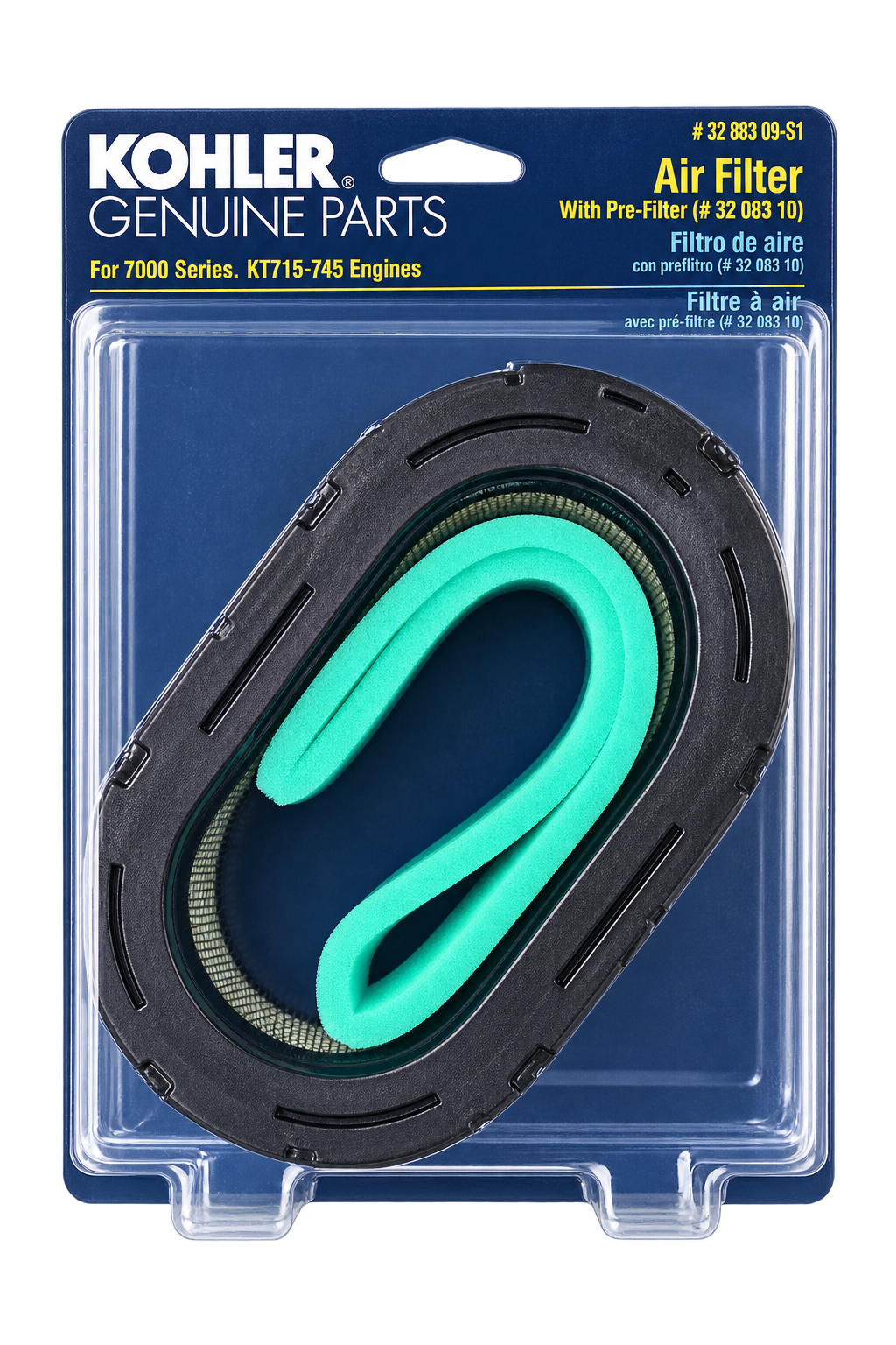 Kohler 32 883 09-S1 Genuine Air Filter with Pre-Filter for 7000 Series KT715-KT745 Engines