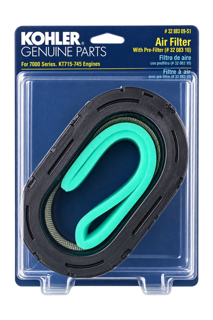 Kohler 32 883 09-S1 Genuine Air Filter with Pre-Filter for 7000 Series KT715-KT745 Engines