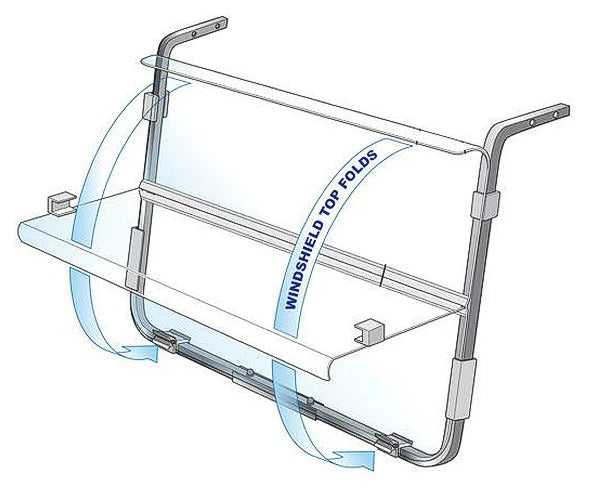 CoolTops Folding Front Windshield | John Deere Gator | 3/16-In. High Impact Acrylic