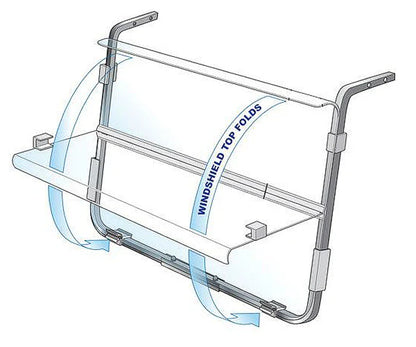 CoolTops Folding Front Windshield | John Deere Gator | 3/16-In. High Impact Acrylic