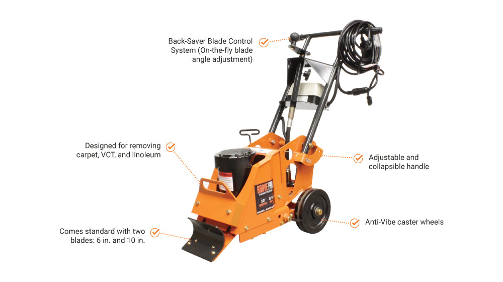 BravePro Floor Stripper | Heavy Duty | 10 in. Max Width | Electric
