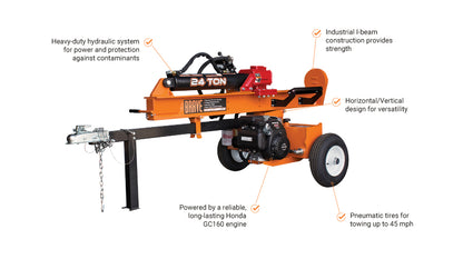 Brave Log Splitter | 24-Ton | Honda GC160