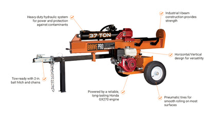 BravePro Log Splitter | 37-Ton | Honda GX270