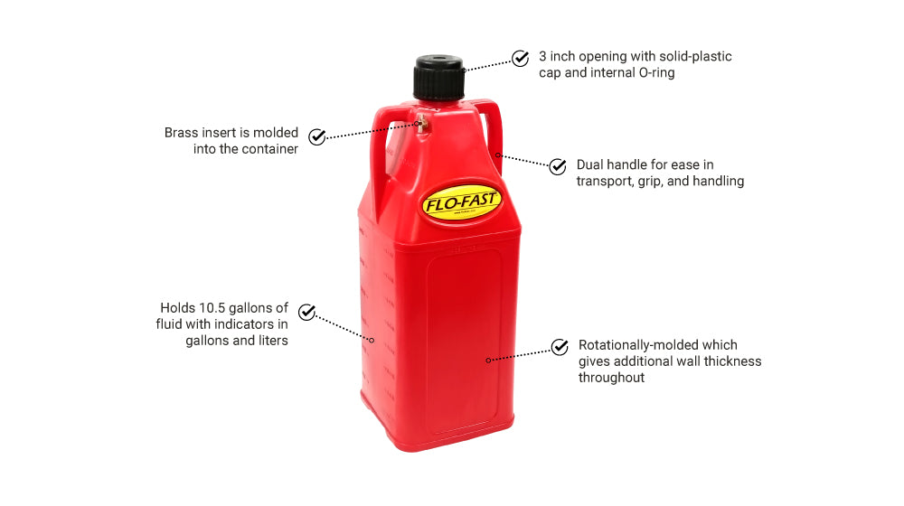 Flo-Fast 10.5 Gallon Container | Red