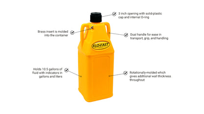 Flo-Fast 10.5 Gallon Container | Yellow