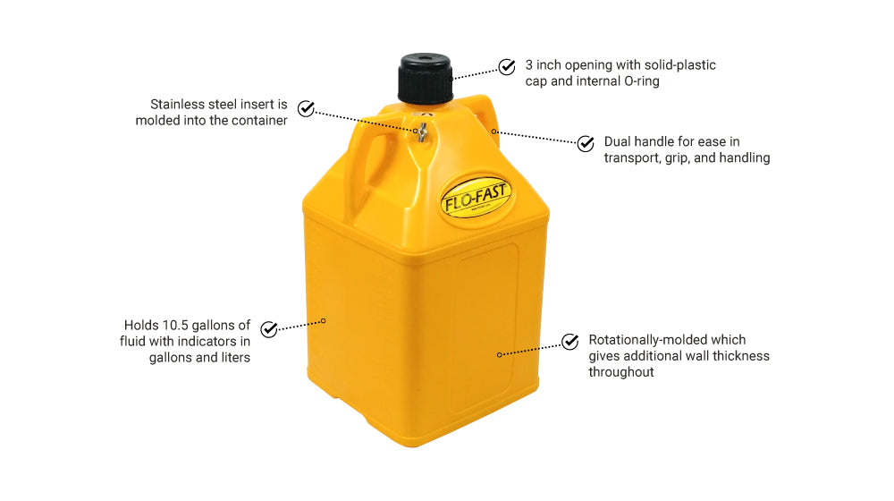 Flo-Fast 15 Gallon Container | Yellow