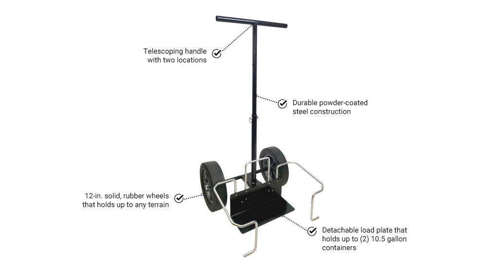 Versa Cart - With Detachable Load Plate | Fits Two 10.5-Gallon Containers