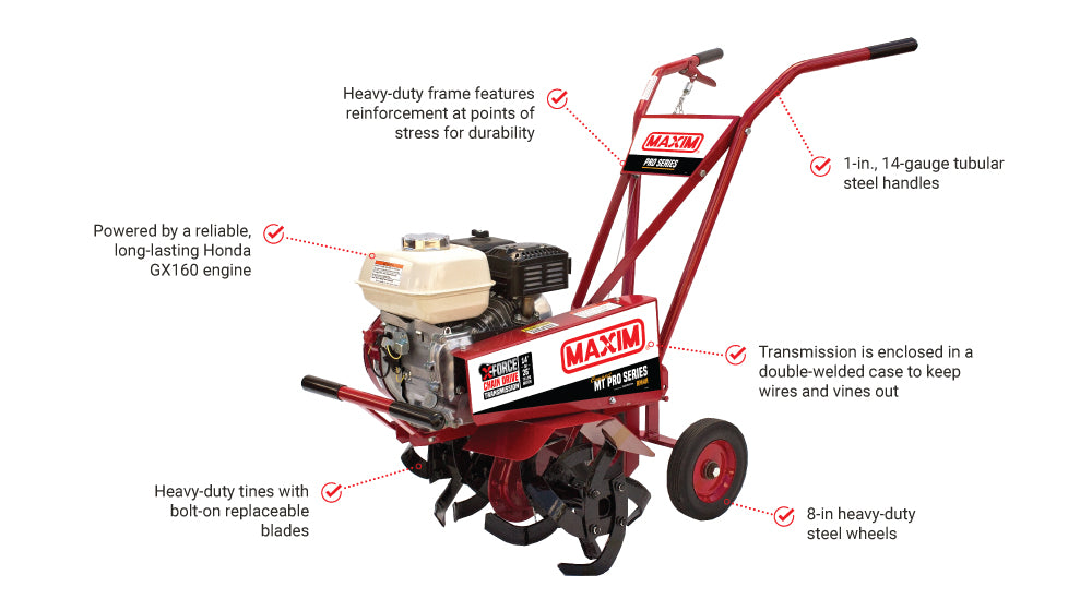Maxim Compact Tiller | Honda GX120