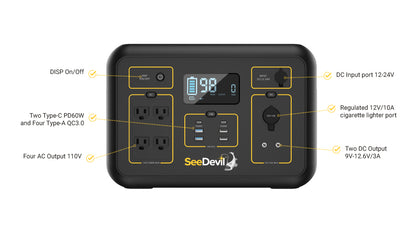 SeeDevil 1200W Portable Power Station | 1132Wh