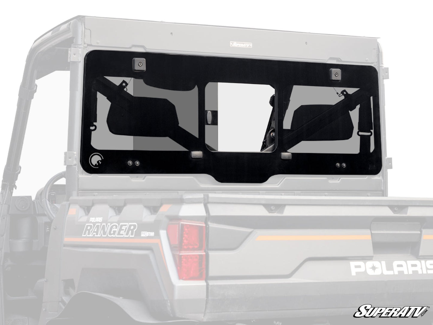SuperATV Rear Sliding Glass Windshield for Polaris Ranger XP 1000