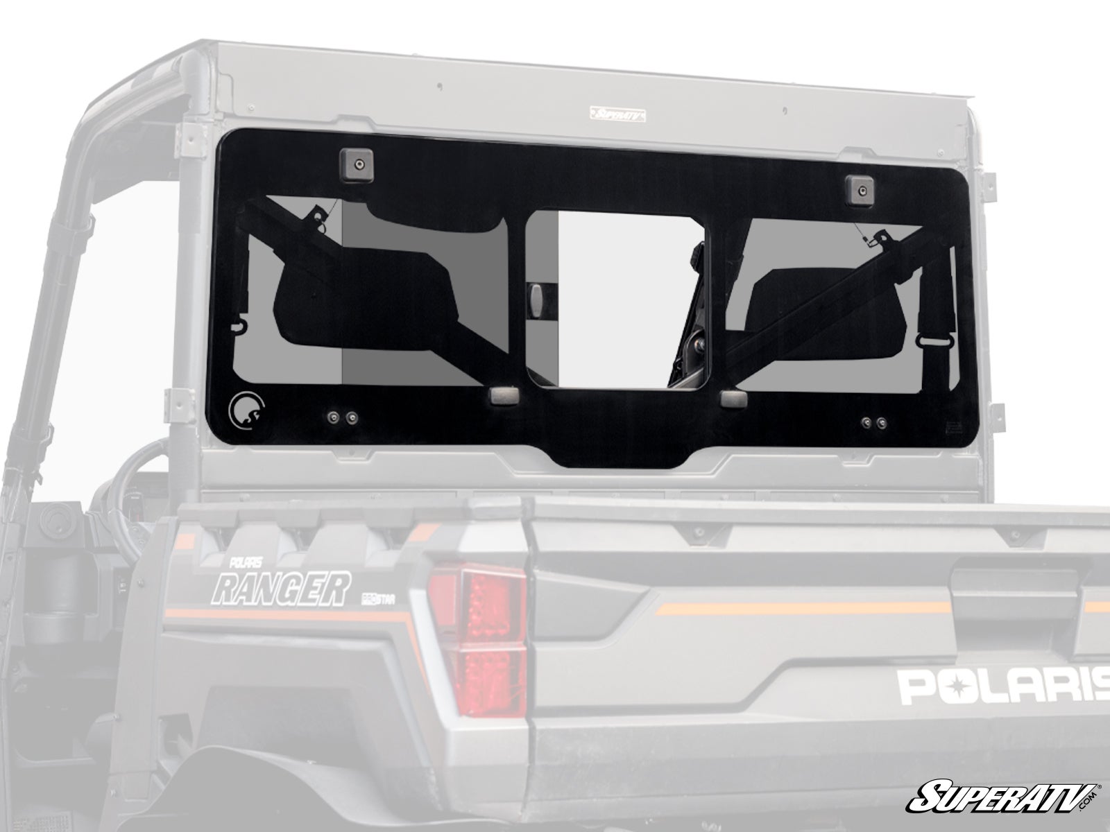 SuperATV Rear Sliding Glass Windshield for Polaris Ranger XP 1000